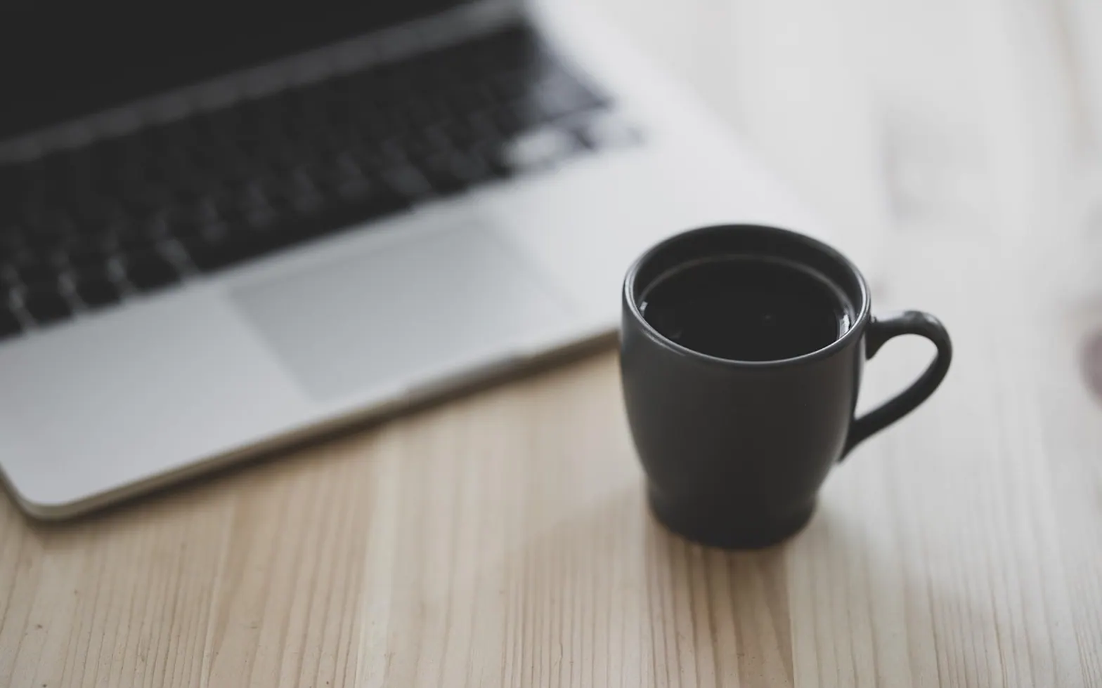 Coffee, coffee cup and laptop