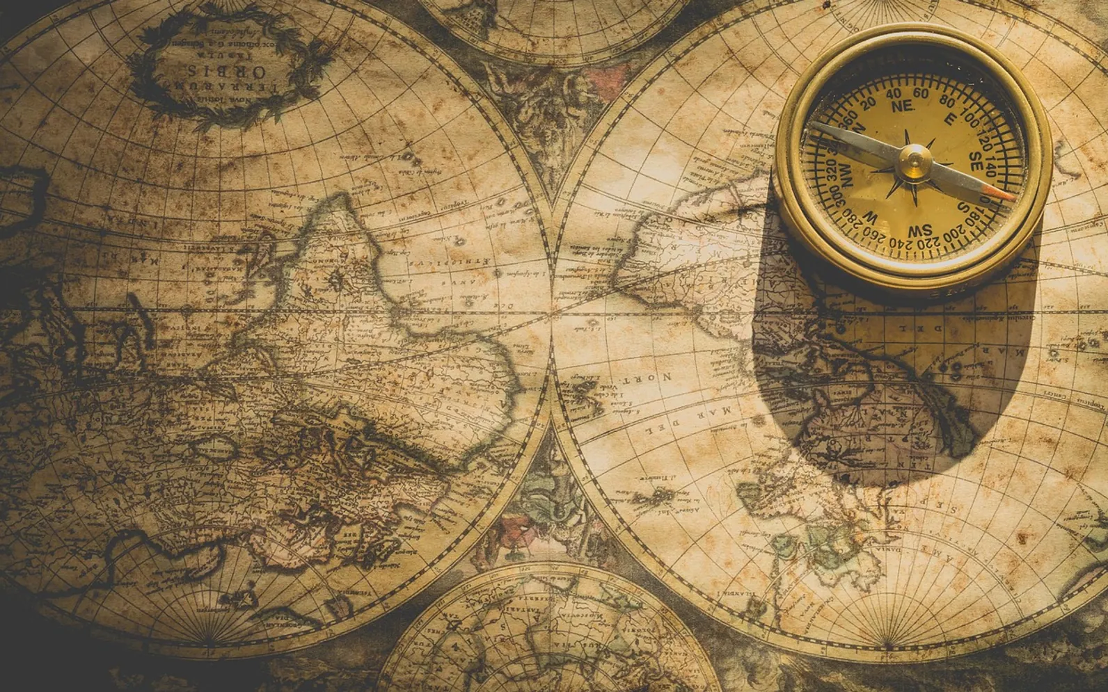 Compass, map and direction