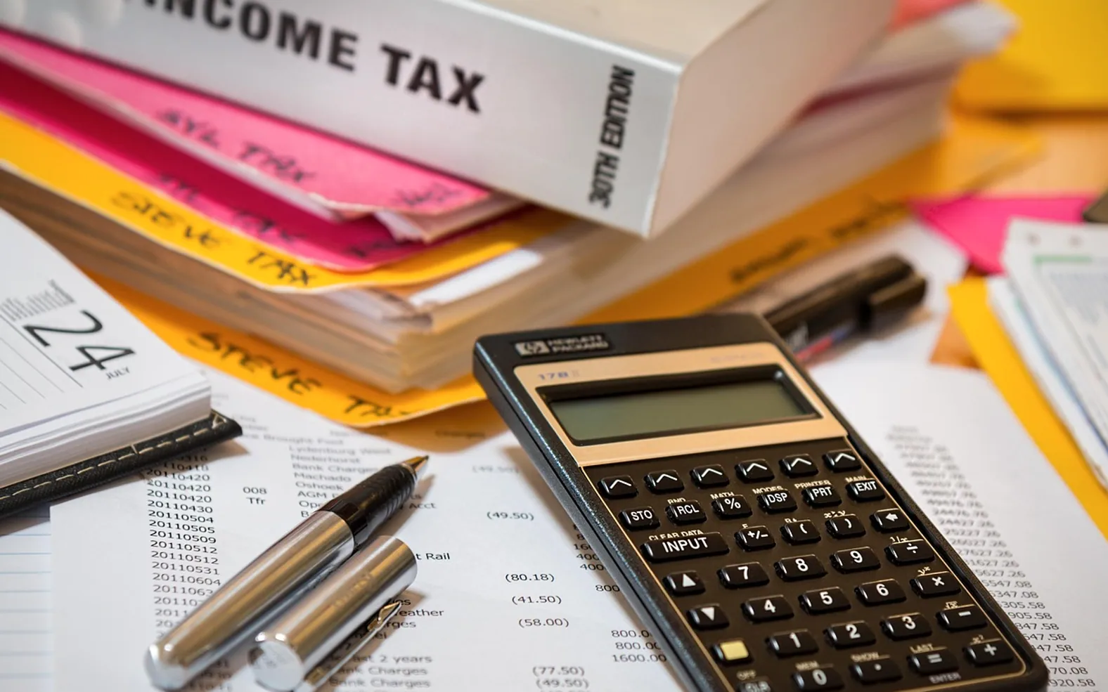 Income tax, calculator and accounting
