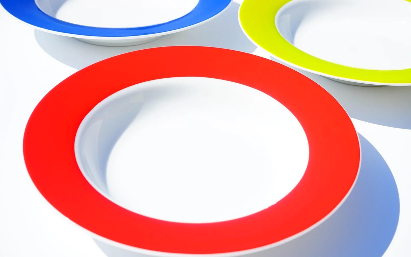 Plate, soup plate and red